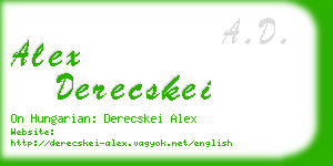 alex derecskei business card